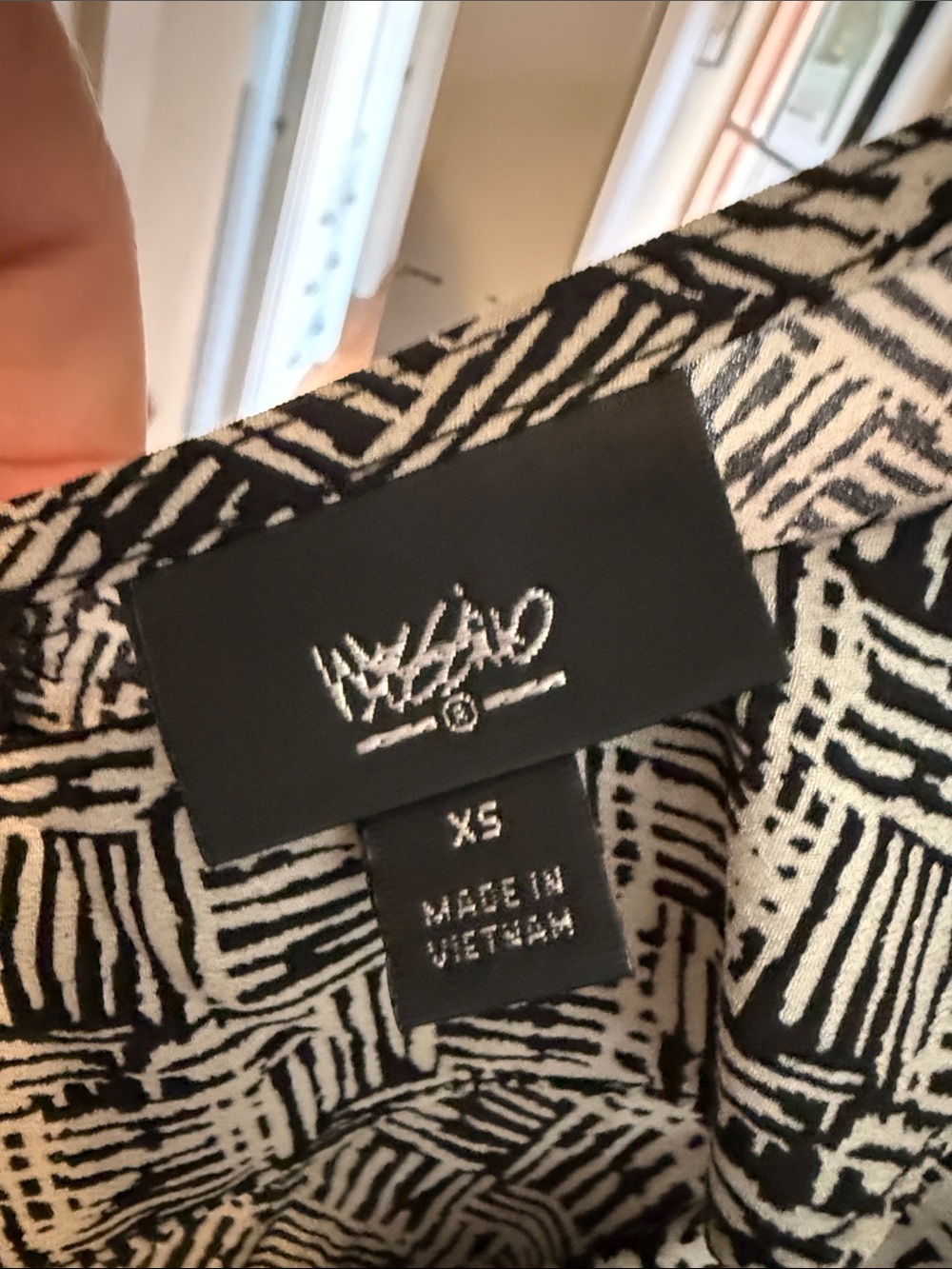 Mossimo Supply Co. Black and Gray V-Neck Gathered-Waist Midi Dress - Picture 2 of 5